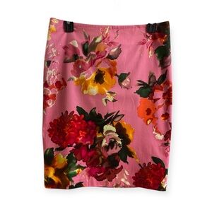 Talbots Pink Floral Pencil Skirt